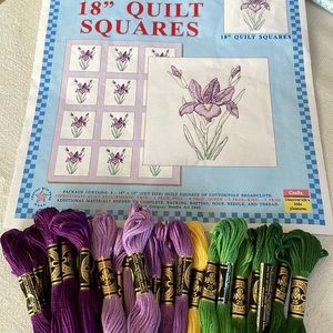 Jack Dempsey (2003) 18” quilt squares (6), item 732, pattern #274, Iris